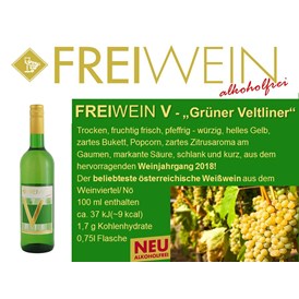 Unternehmen: FREIWEIN V ("Grüner Veltliner") - Alkoholfreier Weingenuss - Bernhard Huber