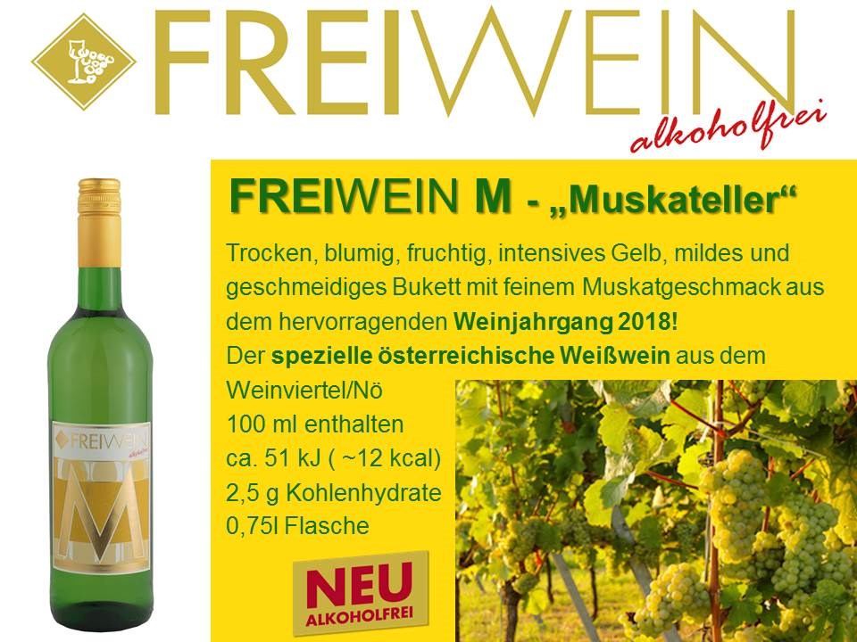 Unternehmen: FREIWEIN M ("Muskateller") - Alkoholfreier Weingenuss - Bernhard Huber