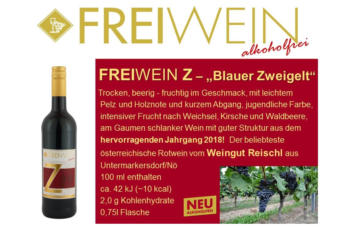 Unternehmen: FREIWEIN Z ("Blauer Zweigelt") - Alkoholfreier Weingenuss - Bernhard Huber
