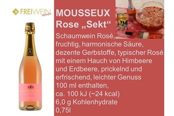 Unternehmen: "Sekt" (Schaumwein) Rose - Alkoholfreier Weingenuss - Bernhard Huber