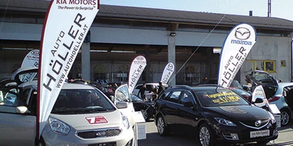 Händler - PLZ 5161 (Österreich) - Auto Höller: Beachflaggs als Werbung - Agentur West - Manfred Salfinger