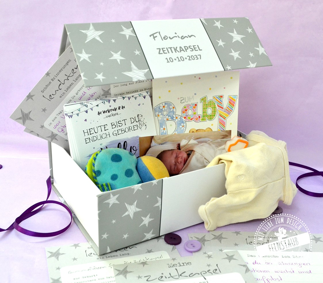 Unternehmen: Baby Zeitkapselbox - Feenstaub Papeterie & Grafikdesign