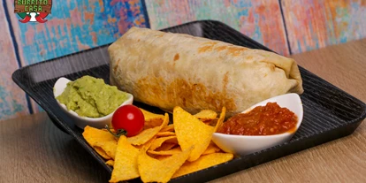 Händler - Wien-Stadt Wien - BURRITO ZAPOPAN (A,C,G) Rindfleisch, Reis, Limette und Koriander, rote Bohnen, Mais, Tomaten, Salat, Sauerrahm, Nachokäse! 6,90€ - Burrito Casa