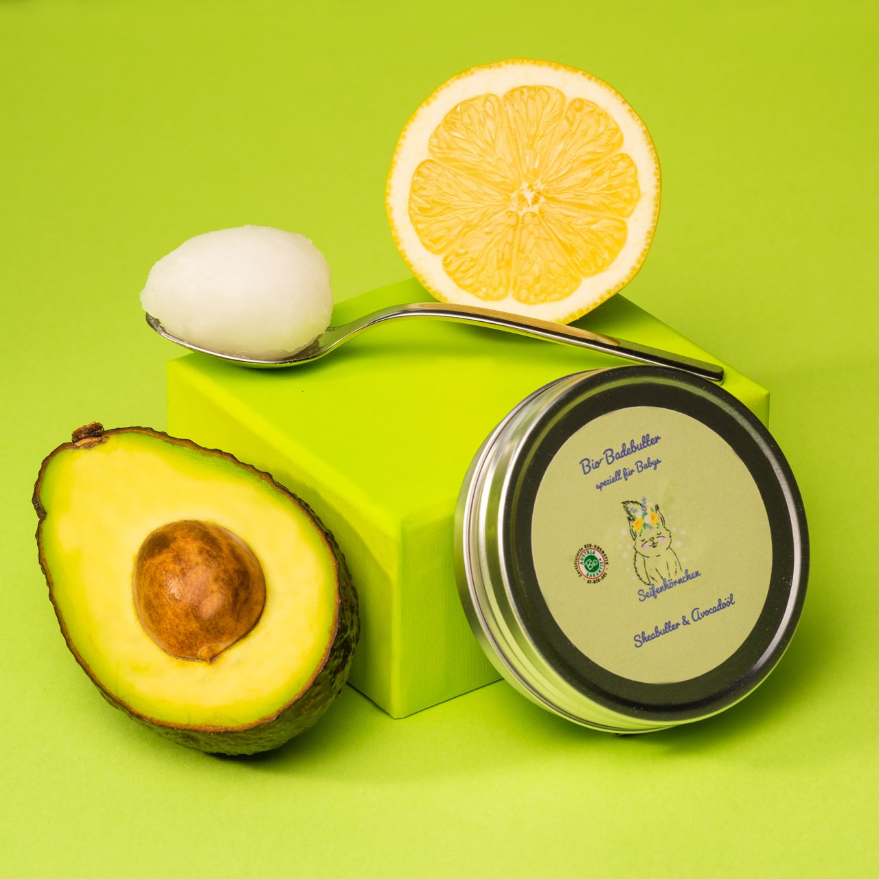 Seifenhörnchen Produkt-Beispiele Sheabutter & Avocadoöl