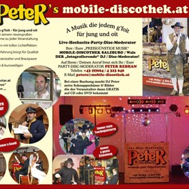 Betrieb: Peter's Flyer (Innen) - Peter´s Mobile Discothek / Disc-Moderator Peter Rebhan aus Salzburg