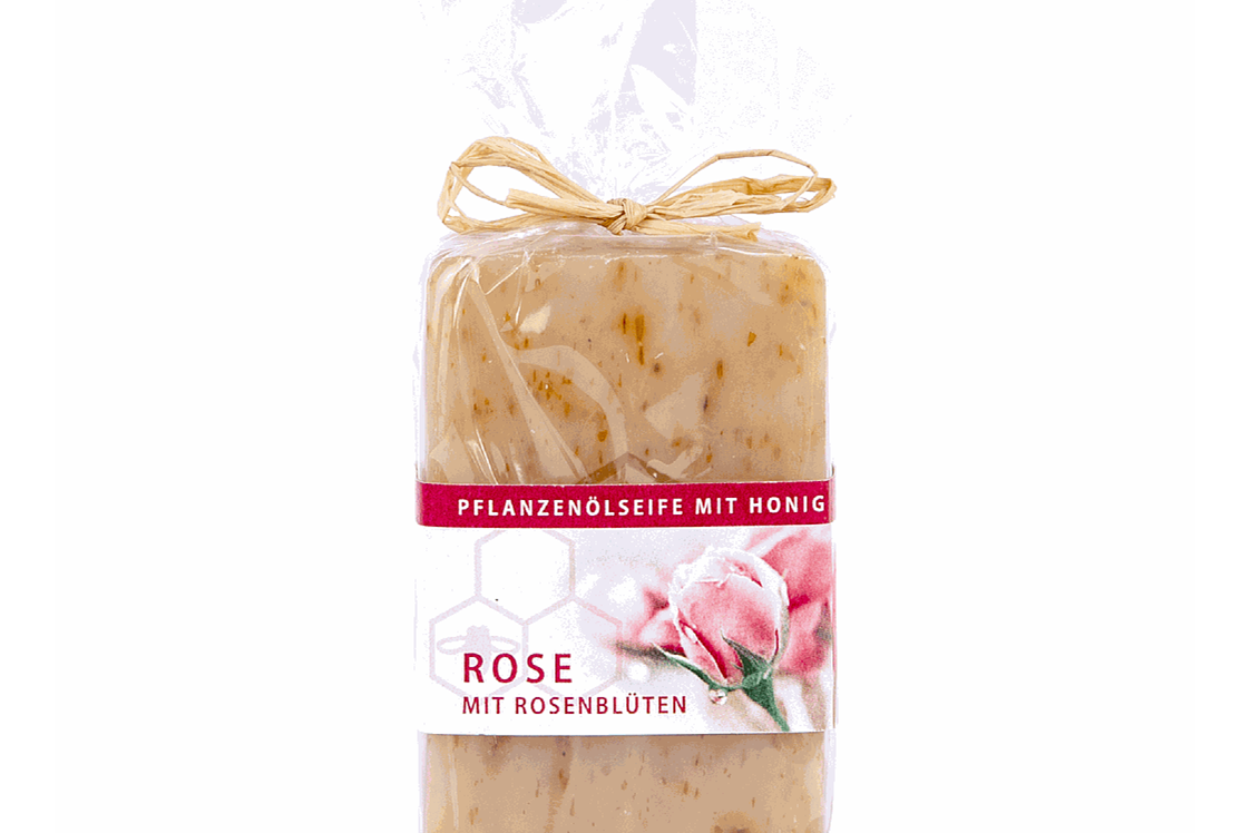 Artikel: Honigseife mit echten Rosenblüten 100g von Ferdi’s Imkerei