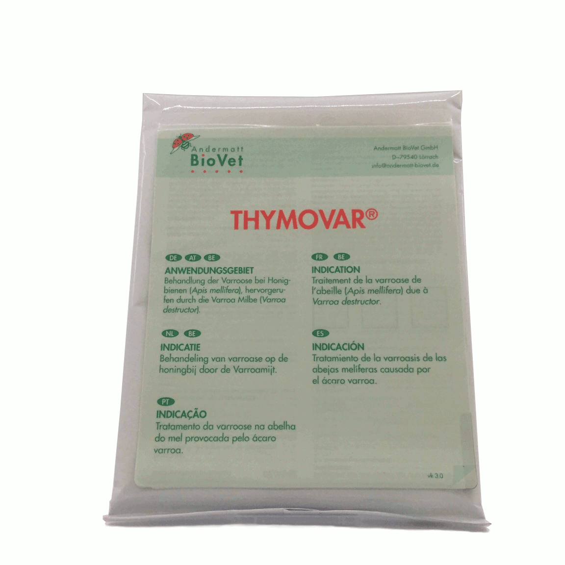 Artikel: Thymovar gegen Varroa 10 Plättchen von Andermatt BioVet