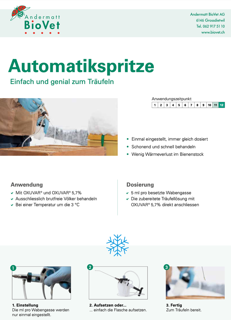 Artikel: Automatikspritze zur Träufelanwendung von Andermatt BioVet