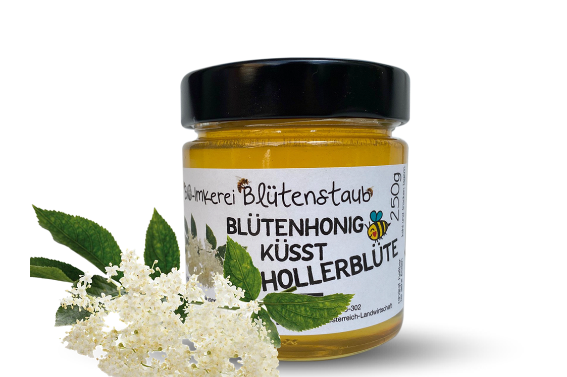 Artikel: Bio Blütenhonig küsst Hollerblüte 230g von Bio-Imkerei Blütenstaub