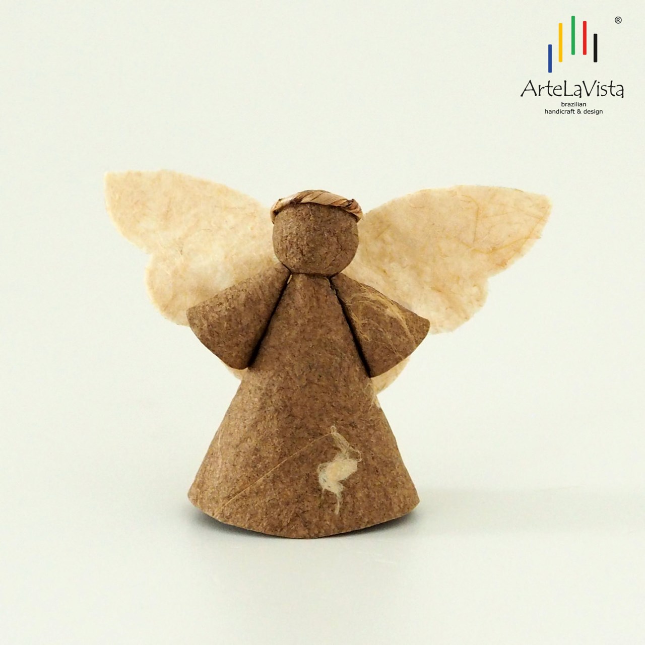 ArteLaVista - brazilian handicraft & design Produkt-Beispiele Engel aus Bananenfasernpapier - braun P