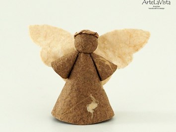 ArteLaVista - brazilian handicraft & design Produkt-Beispiele Engel aus Bananenfasernpapier - braun P
