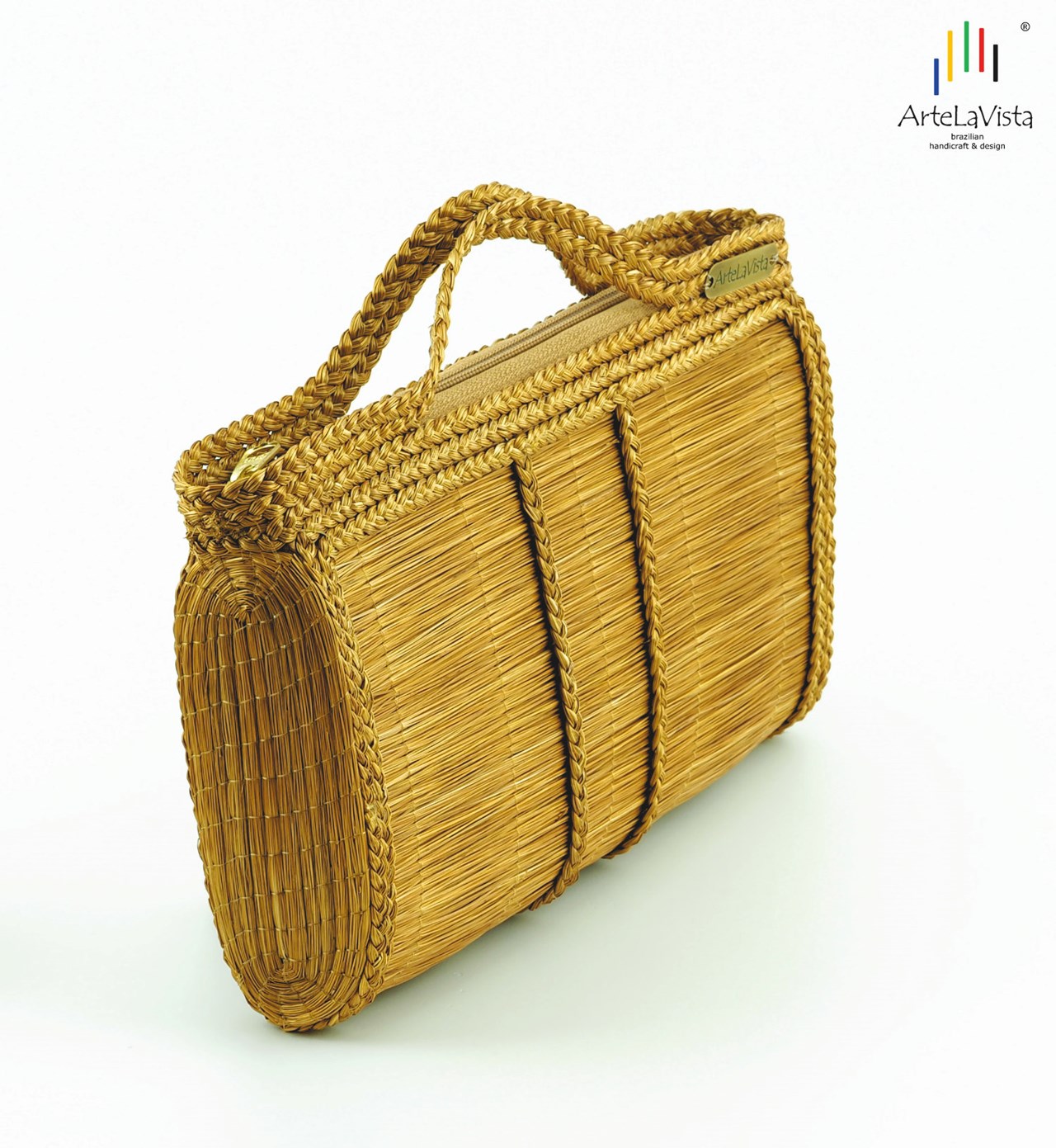 ArteLaVista - brazilian handicraft & design Produkt-Beispiele Iracema - Handtasche aus brasilianischem Goldgras