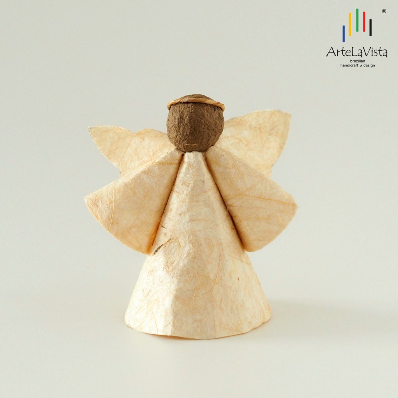 ArteLaVista - brazilian handicraft & design Produkt-Beispiele Engel aus Bananenfasernpapier - weiß M