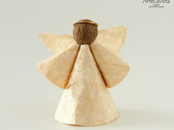 ArteLaVista - brazilian handicraft & design Produkt-Beispiele Engel aus Bananenfasernpapier - weiß M