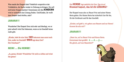 Händler - PLZ 5161 (Österreich) - Durch die 3 geteilte Schreibweise (Erzähler, Kasperl, Kinder) weiß man als Vorleser genau, WIE man die Geschichte vorlesen muss, um die Kinder aktiv einzubauen. Die Kinder wissen genau, WANN sie ihre Antworten geben müssen. Nur vorlesen und der Spaß und die Freude ist riesengroß! Ein Spaß für jung und alt! ;-) - Lebensfreude Verlag KG