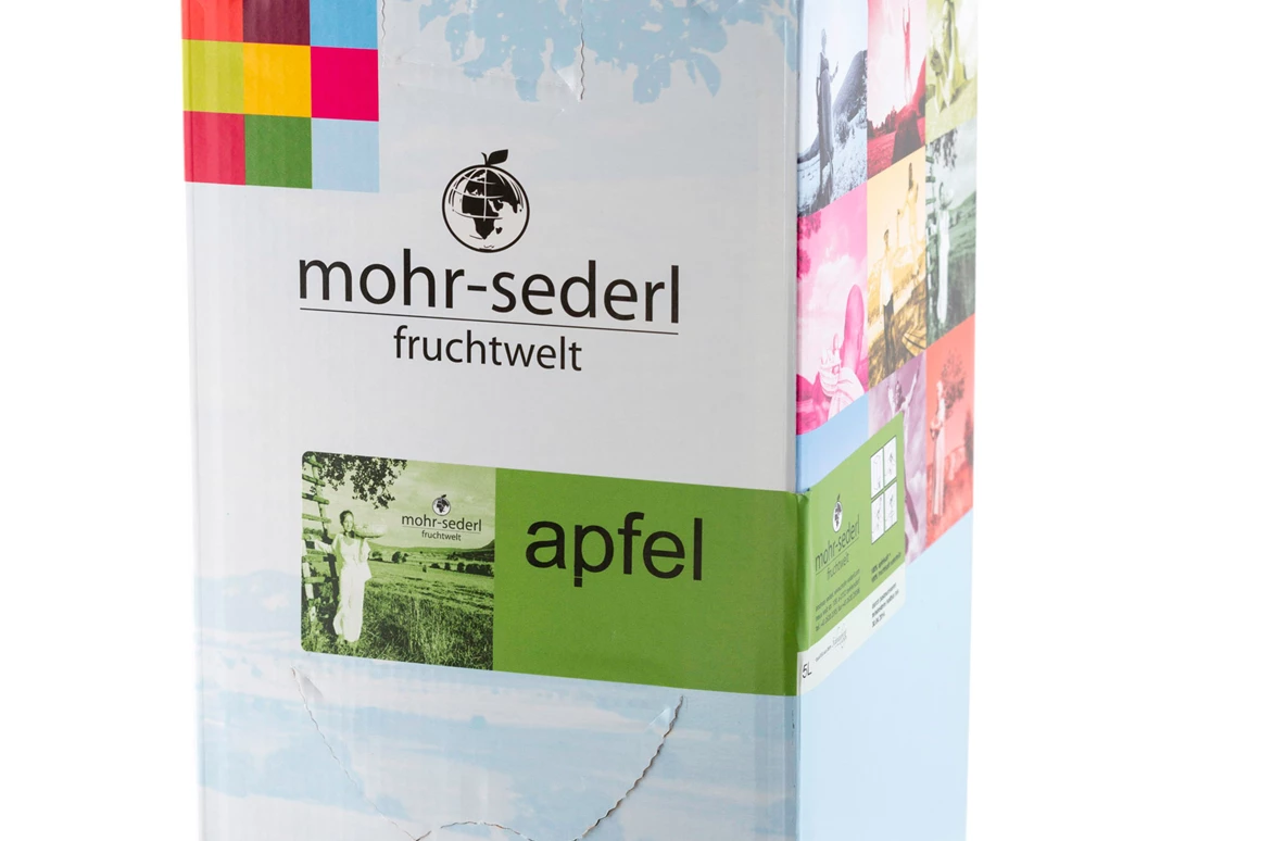 Artikel: 5 Liter aromatischer Apfelsaft, naturtrüb, aus Streuobst - Apfelsaft, 5 L Fruchtbox