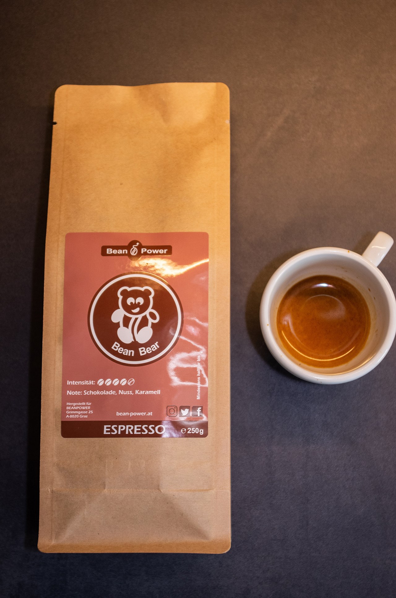 Bean Power - Coffee and more Produkt-Beispiele Bean Bear // ESPRESSO