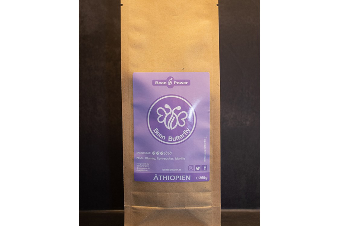 Unternehmen: Bean Buttefly // ÄTHIOPIEN
100 % Arabica aus Äthiopien
Fair und Direkt gehandelt - Bean Power - Coffee and more