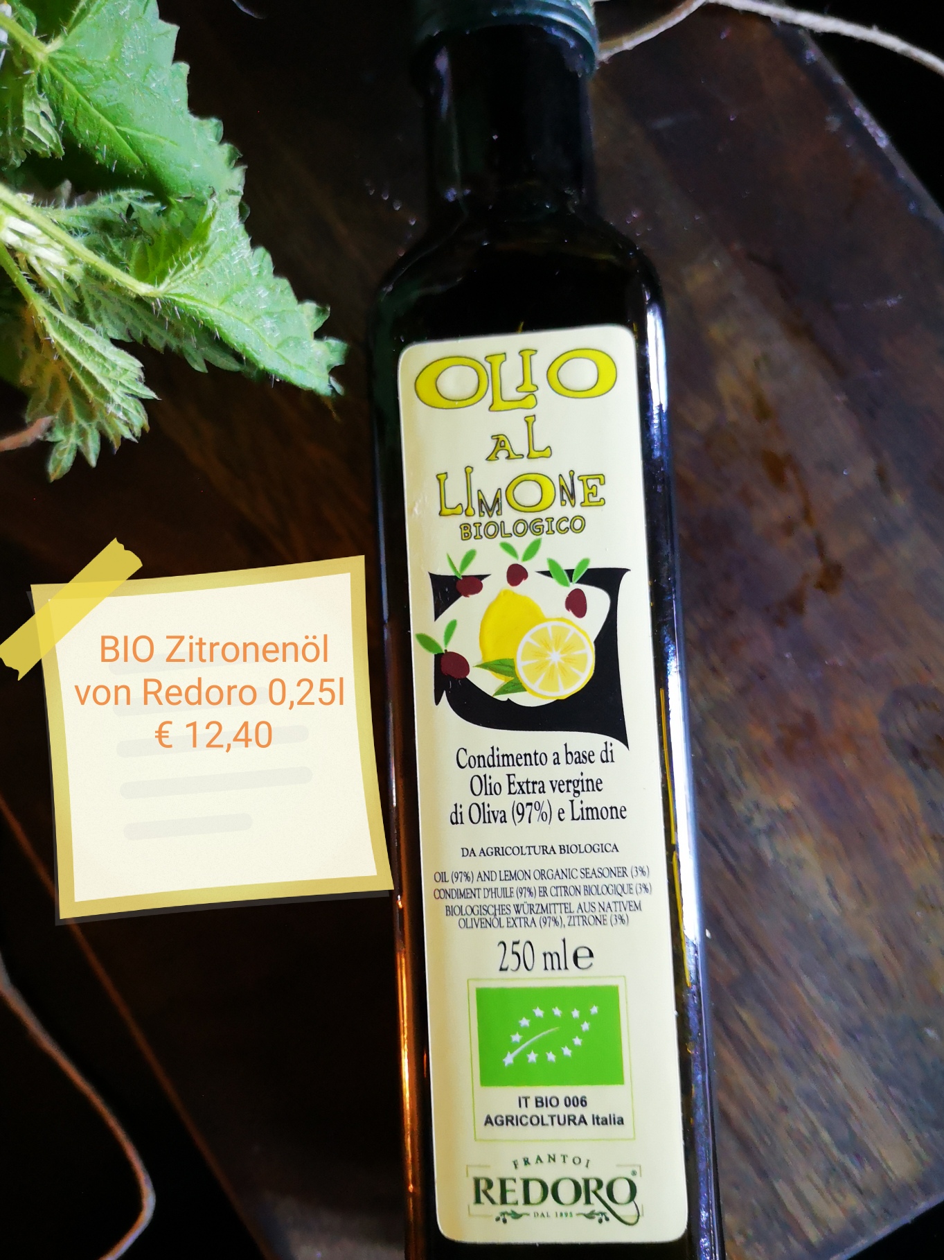 Logosys Handels GmbH Produkt-Beispiele Bio Zitronenöl