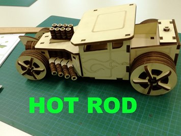 Hobby-Kabinett Eder  Produkt-Beispiele 3D Holz Puzzle " Hot Rod "