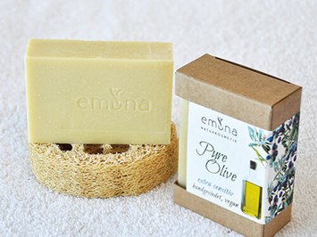 emuna NATURKOSMETIK e.U. Produkt-Beispiele Pure Olive extra sensitive Seife