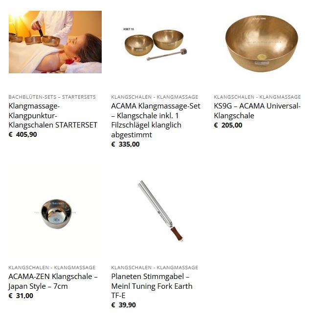 BaBlü® Akademie & Onlineshop - für ganzheitliche Gesundheit Produkt-Beispiele Klangschalen - Stimmgabeln