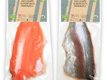 Declevas Alpenfisch Mariazell Produkt-Beispiele Mariazeller Bio–Lachsforellenfilet