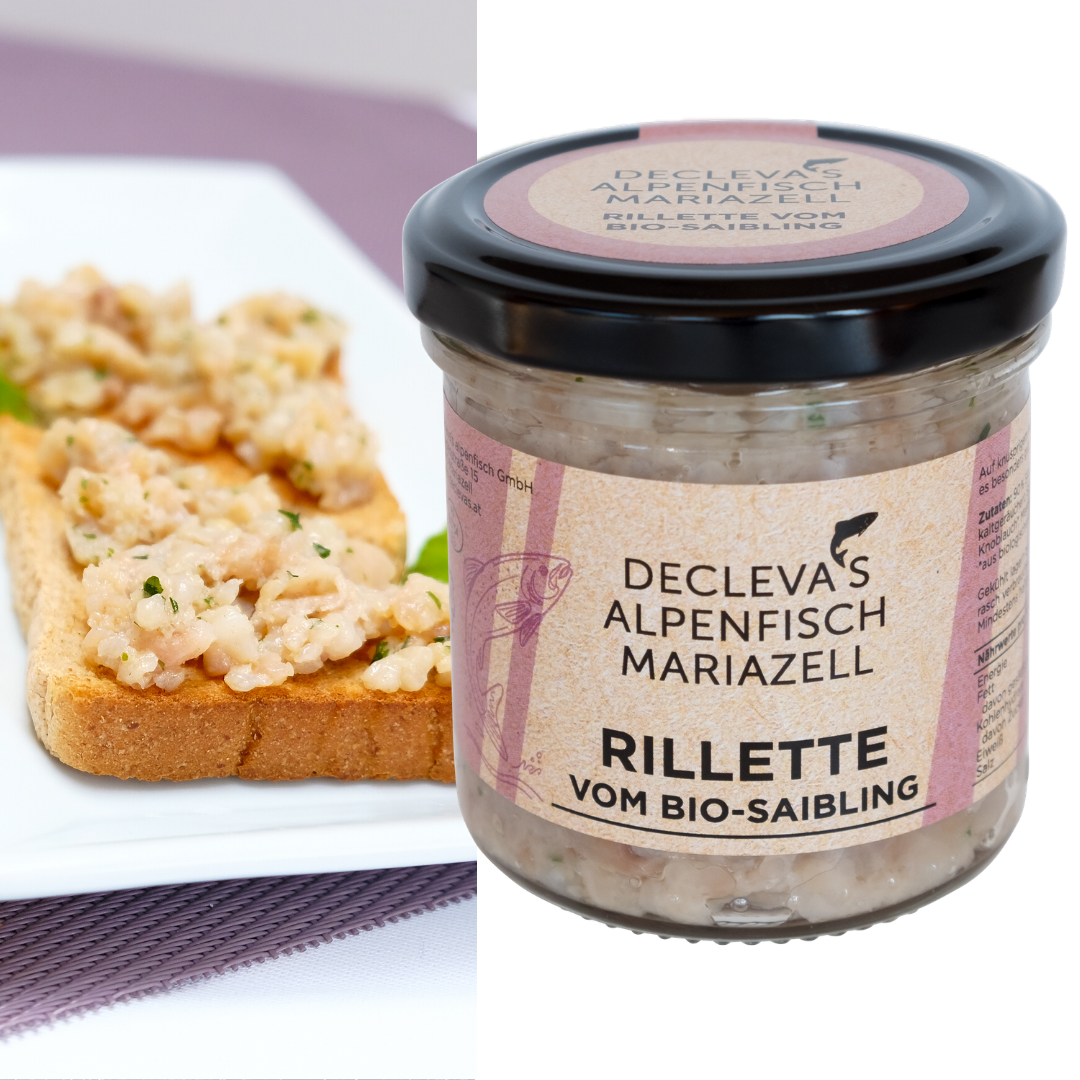 Declevas Alpenfisch Mariazell Produkt-Beispiele Rillette vom Mariazeller Bio-Saibling