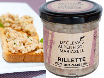 Declevas Alpenfisch Mariazell Produkt-Beispiele Rillette vom Mariazeller Bio-Saibling