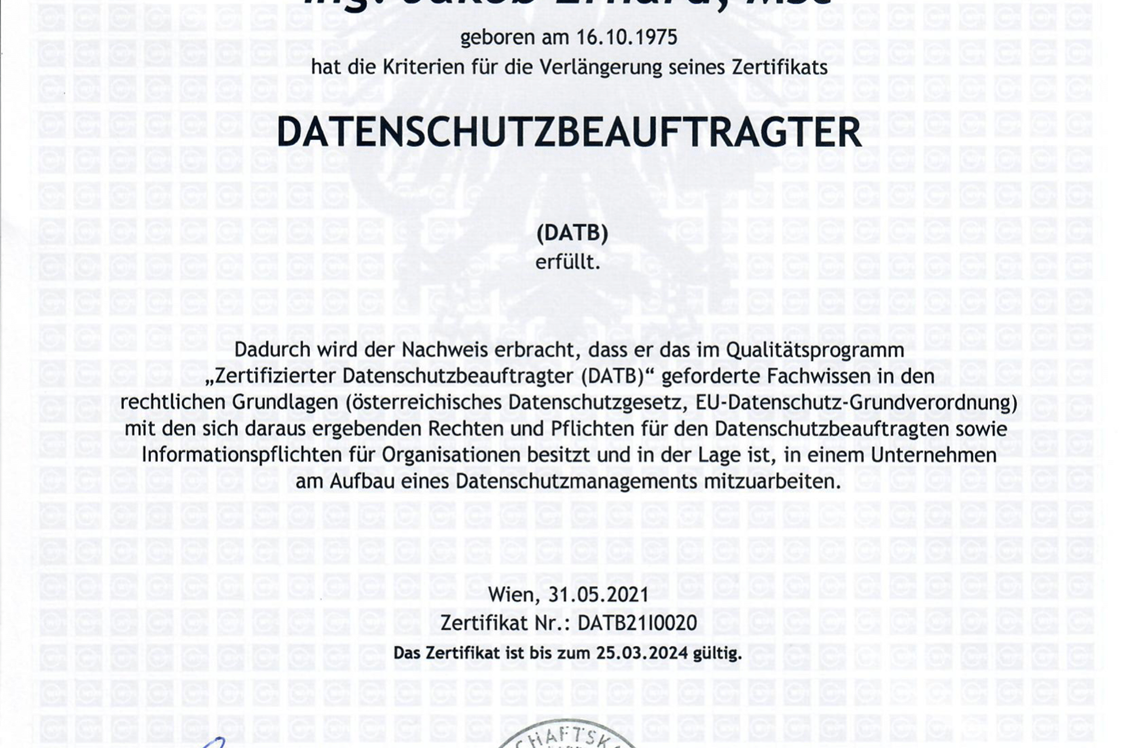 Unternehmen: Beratung und Umsetzung Datenschutz - www.jakoberhard.com 