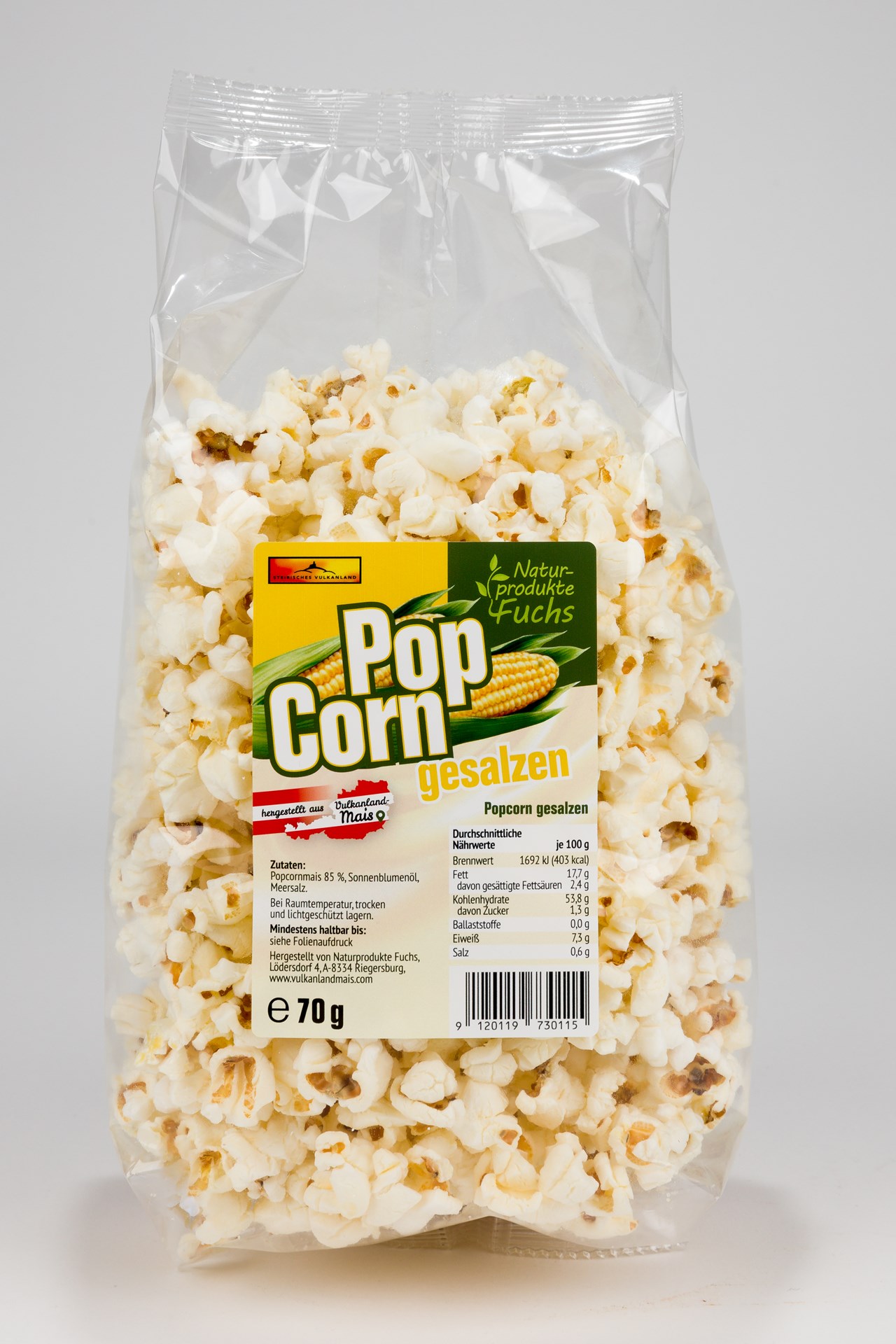 Naturprodukte Fuchs Produkt-Beispiele Popcorn Gesalzen
