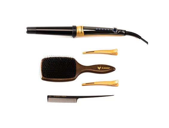 Unternehmen: rod vs4 lockenstab gold set mit titanium-teflonbeschichtung mit ölen und turmalin & touch screen - hh simonsen austria