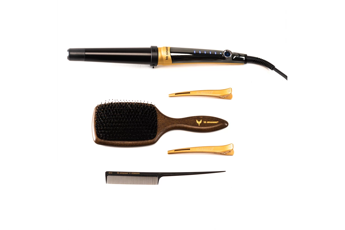 Unternehmen: rod vs4 lockenstab gold set mit titanium-teflonbeschichtung mit ölen und turmalin & touch screen - hh simonsen austria