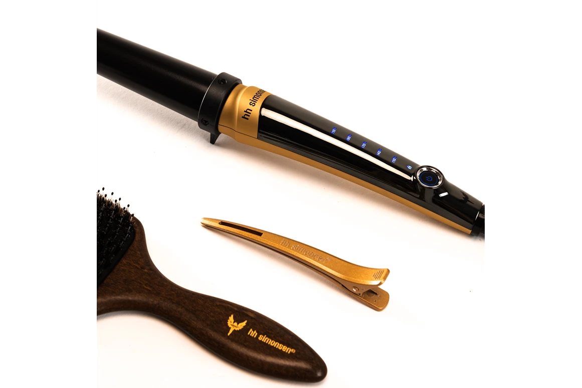 Unternehmen: rod vs4 lockenstab gold set mit titanium-teflonbeschichtung mit ölen und turmalin & touch screen - hh simonsen austria