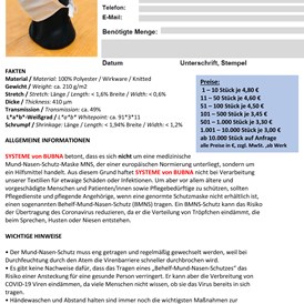 Unternehmen: Behelfsmasken in weiss und blau ab sofort verfügbar - BUBNA Systeme 