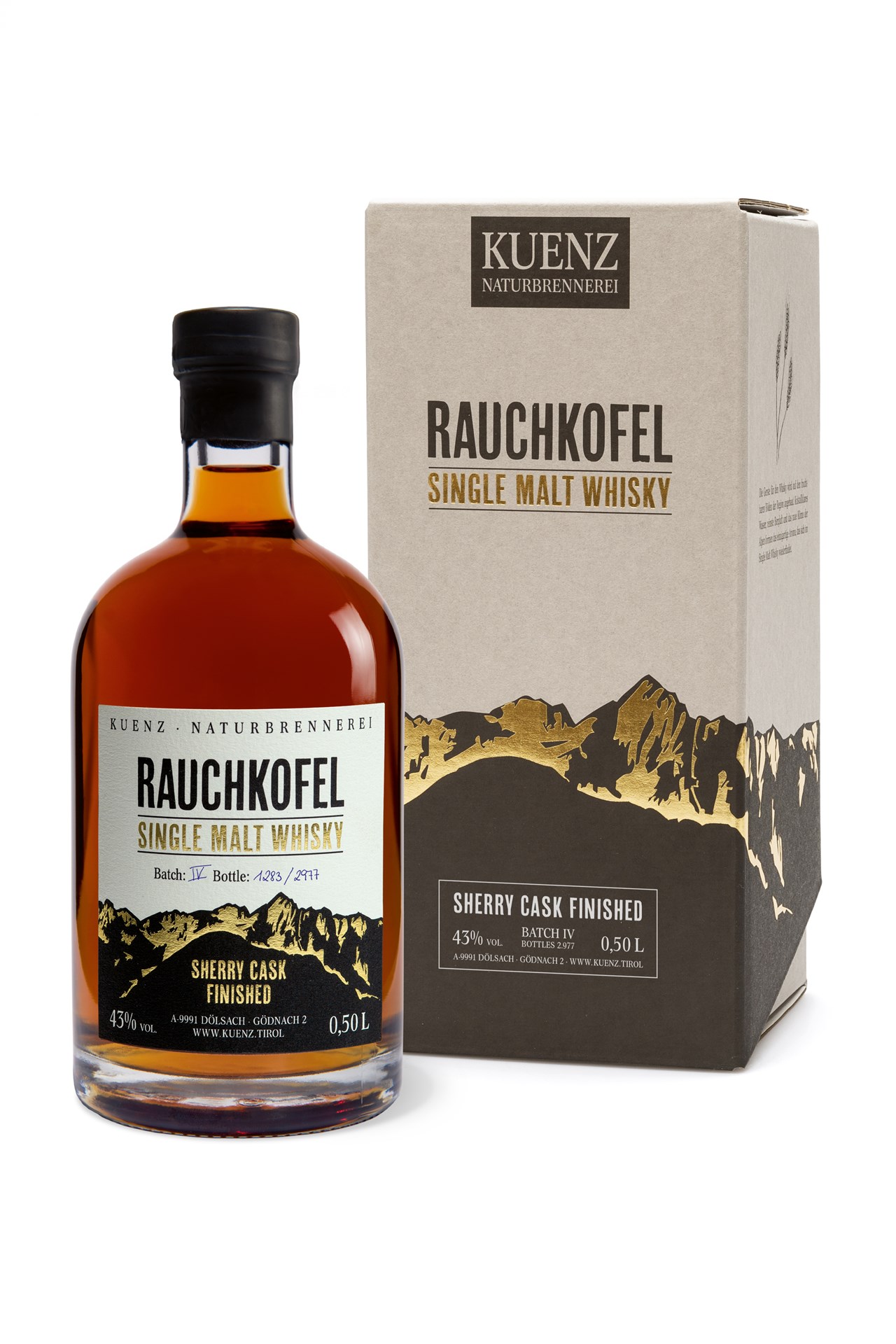Kuenz Naturbrennerei GmbH Produkt-Beispiele Rauchkofel Whisky 
