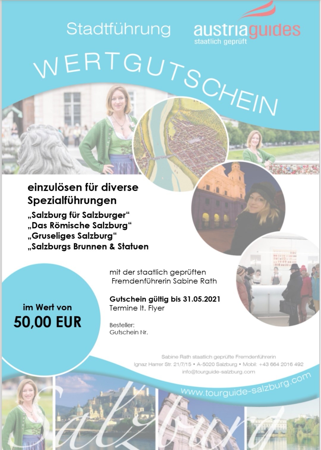 Salzburg Stadtführungen Produkt-Beispiele Wertgutscheine