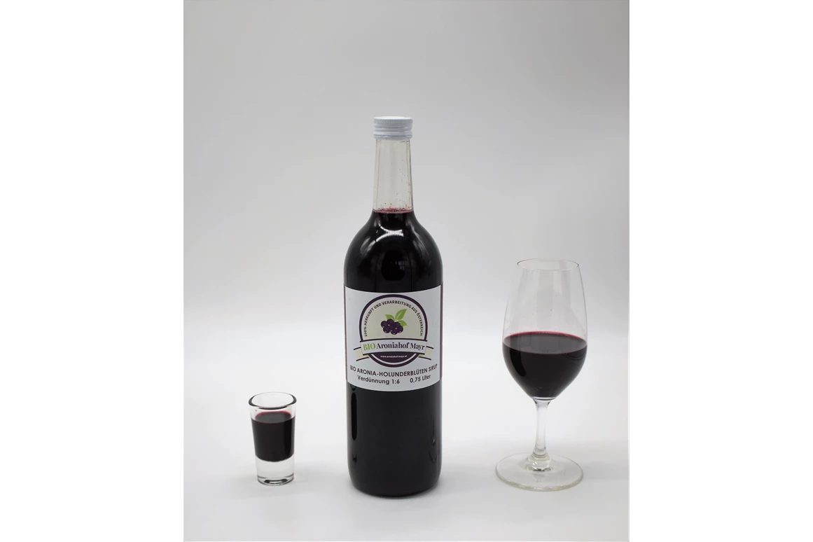 Unternehmen: BIO Aronia- und Holunderblüten Sirup 0,75 L - BIO Aroniahof Mayr