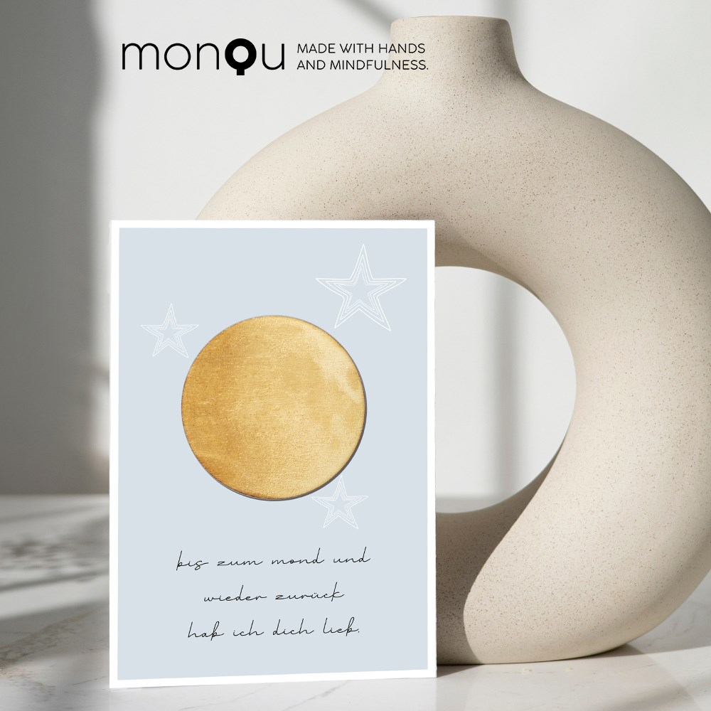 monQu Produkt-Beispiele Karte mit Mond-Magnet