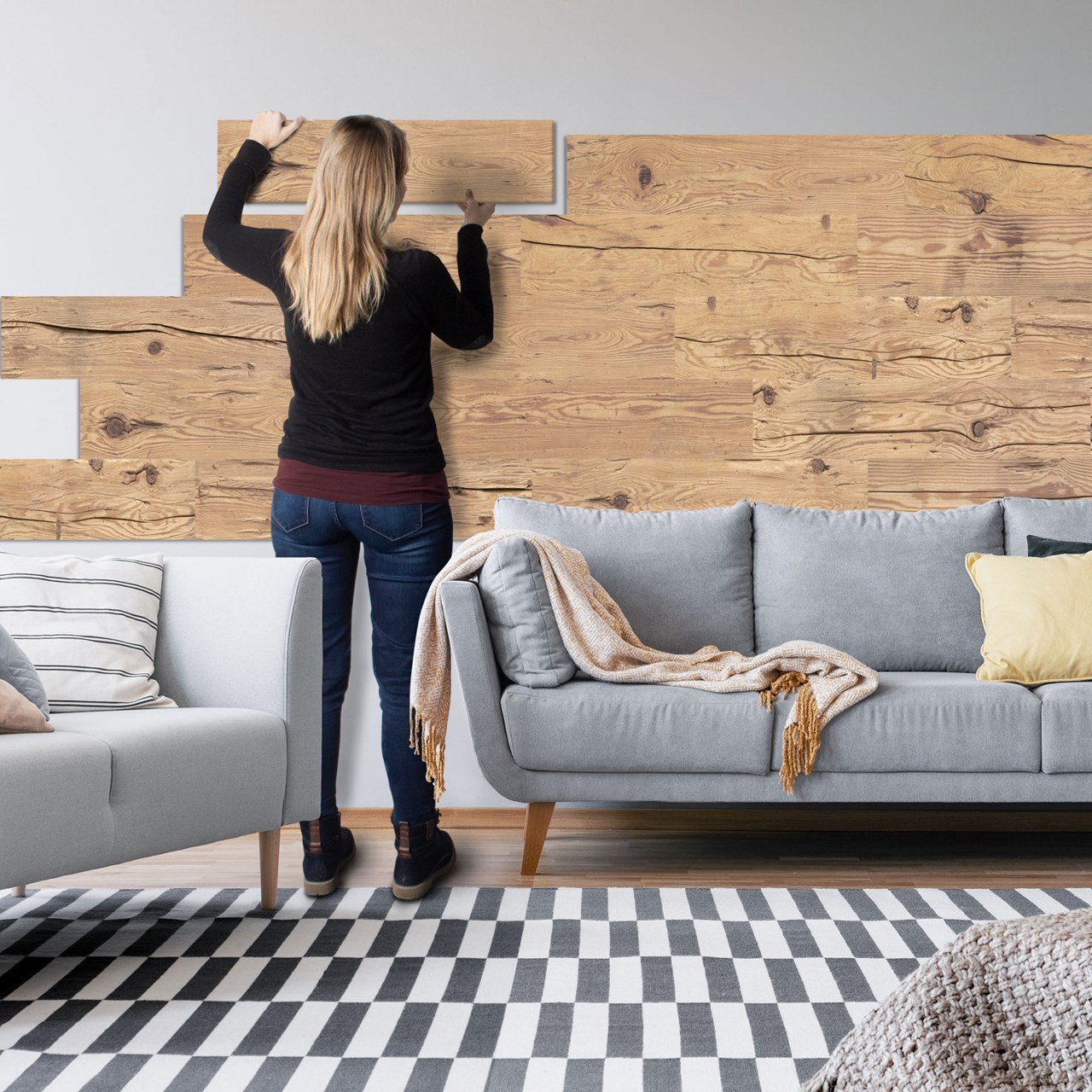 SUN WOOD by Stainer  Produkt-Beispiele Wandverkleidungen mit Stick-it 