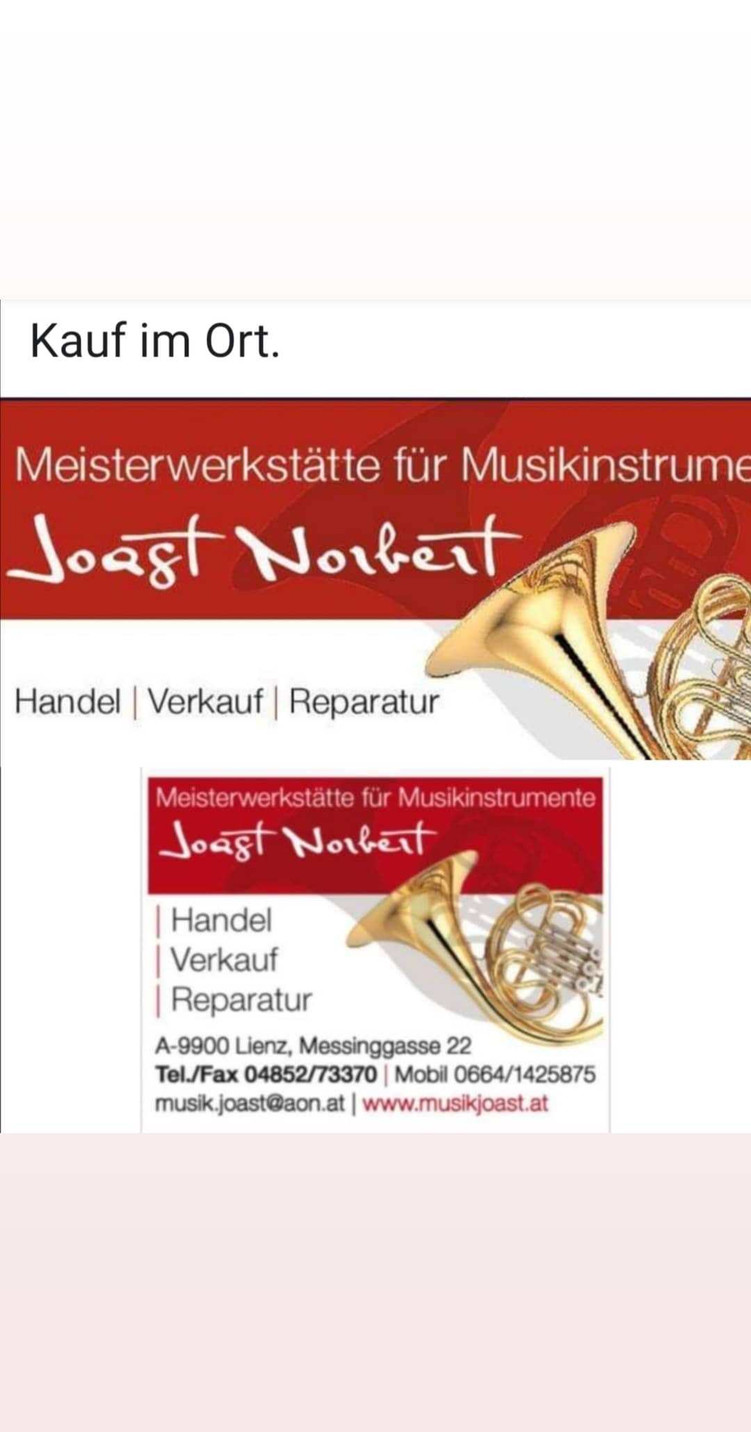 Unternehmen: Musikhaus Jaost. Das Musikgeschäft für hohe Blasmusikansprüche - Musikhaus Joast