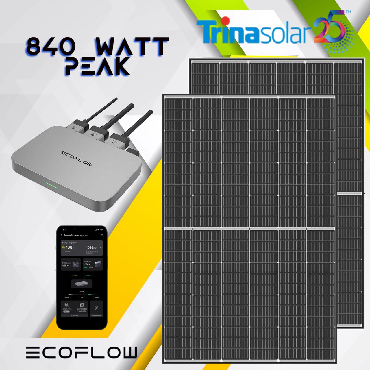 SOLARTEKK - photovoltaik Produkt-Beispiele Trina Solar Balkonkraftwerk Set 840 Watt