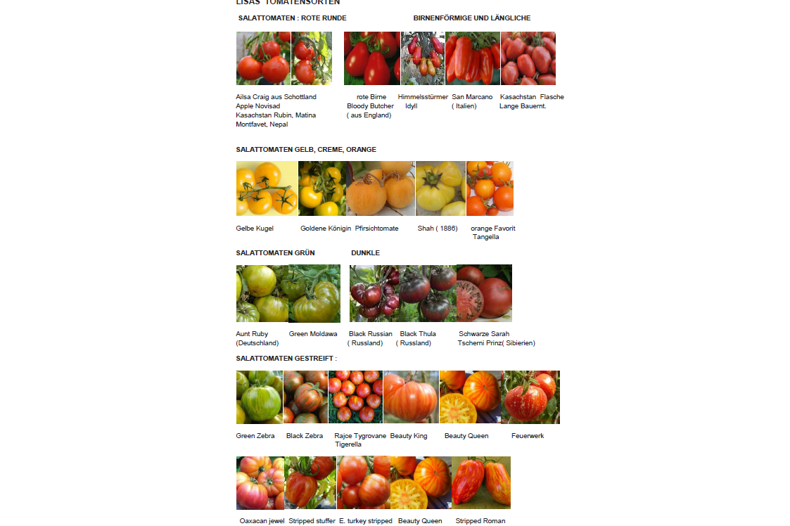 Unternehmen: Tomatensorten aus aller Welt - Tomatensorten aus aller WElt