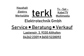Unternehmen: Logo - Terkl Elektrotechnik Service – Beratung – Verkauf – Reparatur