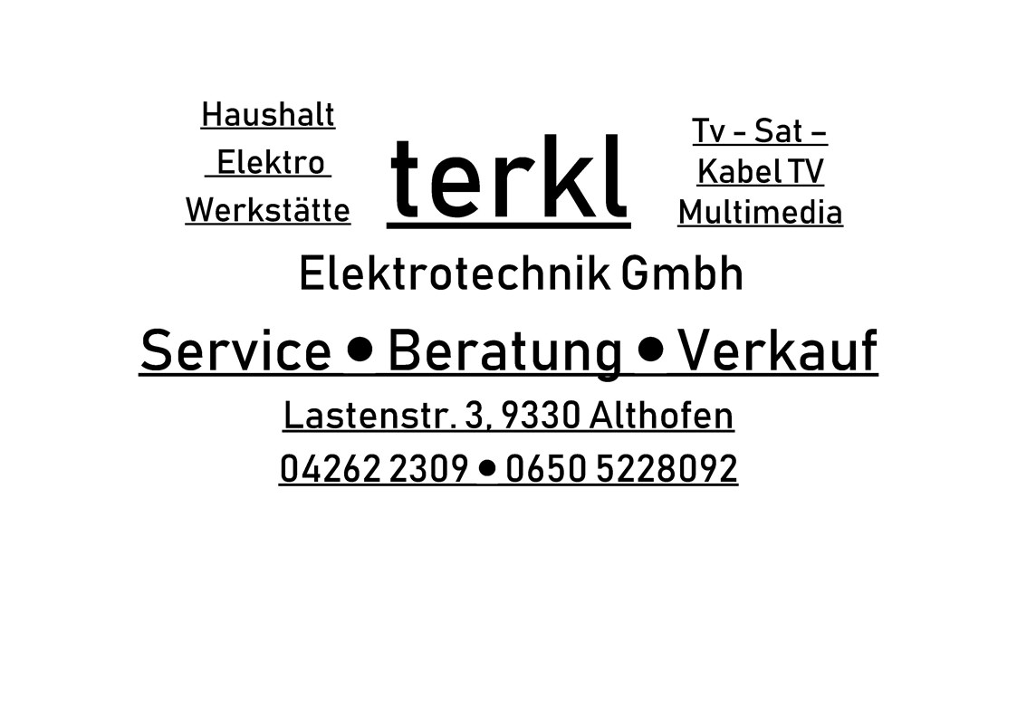 Unternehmen: Terkl Elektrotechnik Service – Beratung – Verkauf – Reparatur