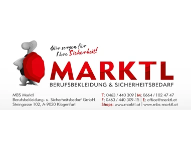 Unternehmen: Seit über 30 Jahren sind wir Fachhändler für Arbeitsschutz aus Kärnten und haben mit Uvex, Mascot, Blakläder, Moldex, Hakro, Promodoro, Fruit of the Loom und vielen anderen Partnern ein komplettes Sortiment für Ihre Sicherheit.  - MBS Marktl Berufsbekleidung u. Sicherheitsbedarf GmbH