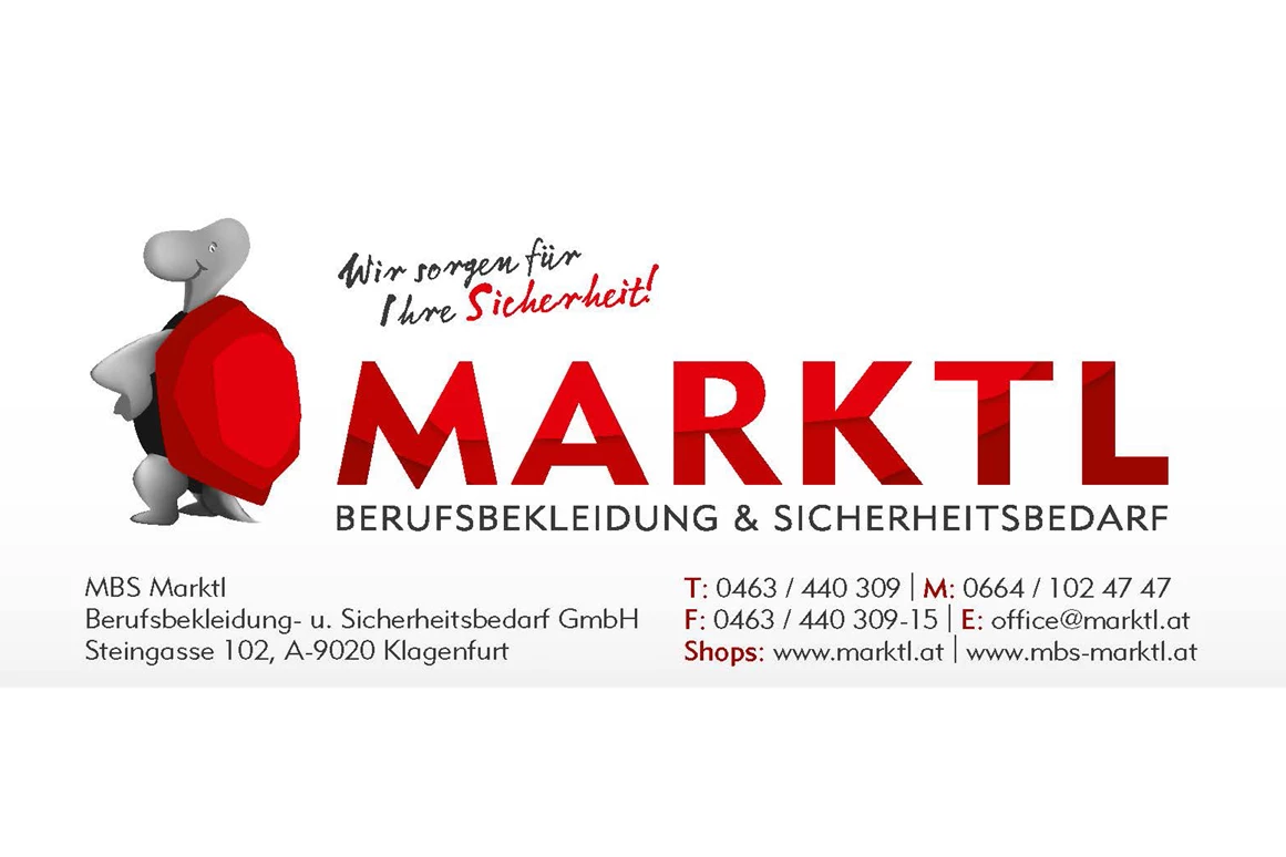Unternehmen: Seit über 30 Jahren sind wir Fachhändler für Arbeitsschutz aus Kärnten und haben mit Uvex, Mascot, Blakläder, Moldex, Hakro, Promodoro, Fruit of the Loom und vielen anderen Partnern ein komplettes Sortiment für Ihre Sicherheit.  - MBS Marktl Berufsbekleidung u. Sicherheitsbedarf GmbH