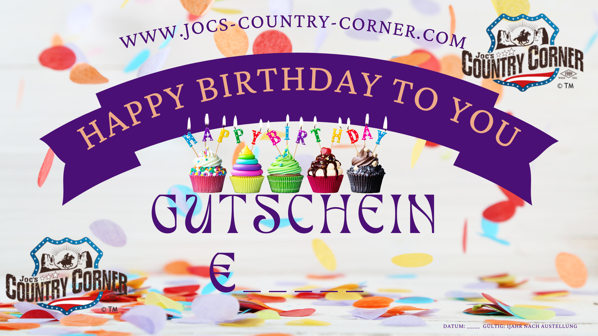 Artikel: ❣ Hast du auf ein Geschenk vergessen - kein Problem - melde dich bei uns, wir helfen dir gerne! Innerhalb einer Stunde bekommst du deinen Gutschein ❣ 

❣ So könnte dein Gutschein aussehen 💌 Wir gestalten ihn, nach deinen Vorstellungen ❣

❣ Wir freuen uns auf dich ❣

Schick uns eine Nachricht auf WhatsApp - +43 (0) 664 311 55 45 - du bekommst einen Code - bezahlst im Onlineshop und der Gutschein wird per E-Mail an dich versendet.

JOC’S COUNTRY CORNER
IHR ONLINESHOP FÜR

WESTERN & COUNTRY | 
OUTDOOR OUTFIT | 
ROCKABILLY MODE |

Neu!!
SCIPPIS - AUSTRALIEN FASHION

#geschenk #gutschein #gutscheincode
#Riding #reitermantel #reiter
#westernwear #westernfashion #westernstore
#rockabilly # vintage #vintagefashion #50sstore #accessories
#outdoor #graz #wien #Österreich #Deutschland #slovenia #marburg #laibach
#kroatien #magaskar

 - IHR ONLINESHOP FÜR WESTERN & COUNTRY| OUTDOOR OUTFIT | ROCKABILLY MODE   NEU! SCIPPIS - AUSTRALIEN FASHION