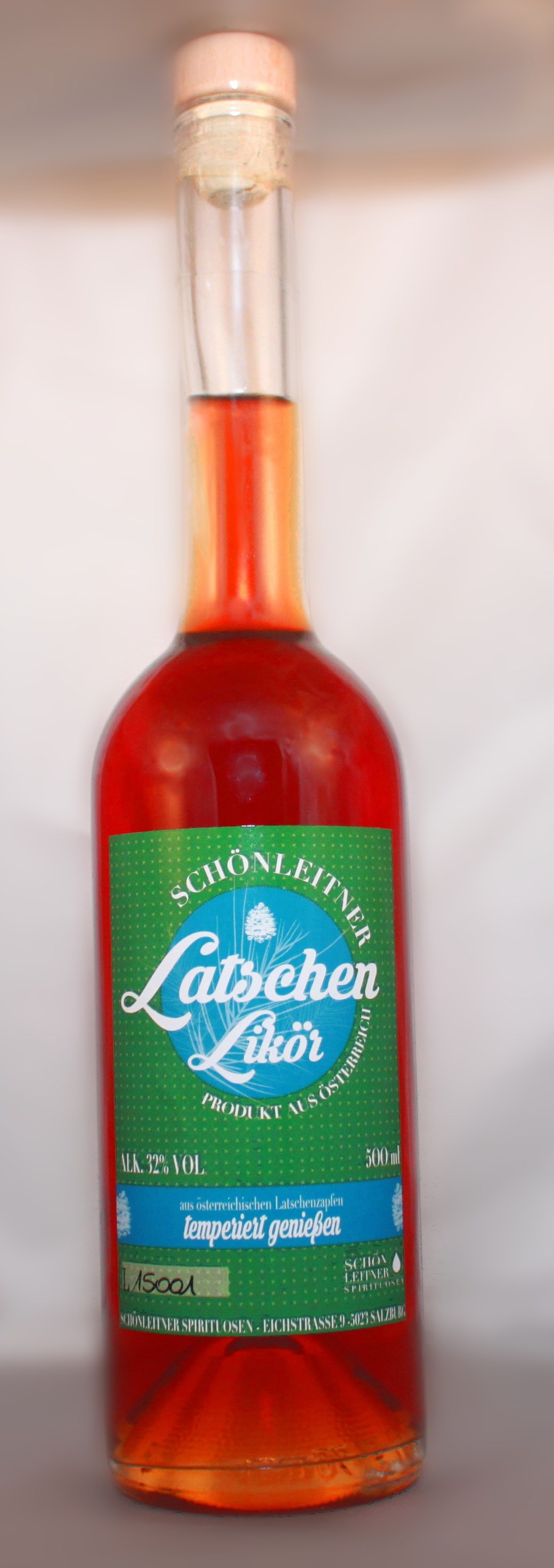 Schönleitner Spirituosen Produkt-Beispiele Latsche Alk. 32% Vol.
