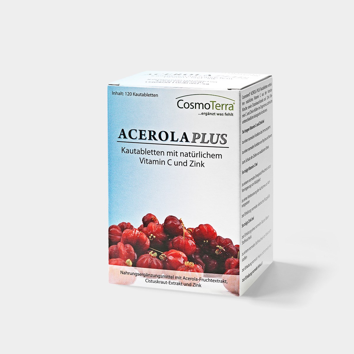 Cosmoterra Ernährungsberatung - Sabine Steinwender Produkt-Beispiele Acerola Plus